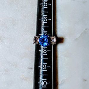 Vintage Blue and Silver Women's Ring